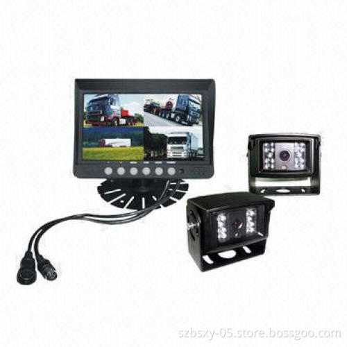 High Resolution Digital Quad Monitor with Waterproof Cameras for Car Reversing System